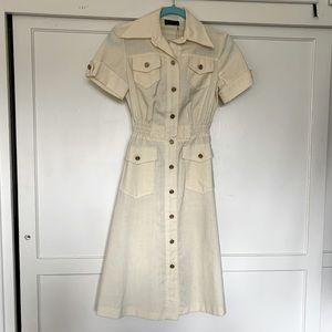 Vintage Nautical button up collared midi dress